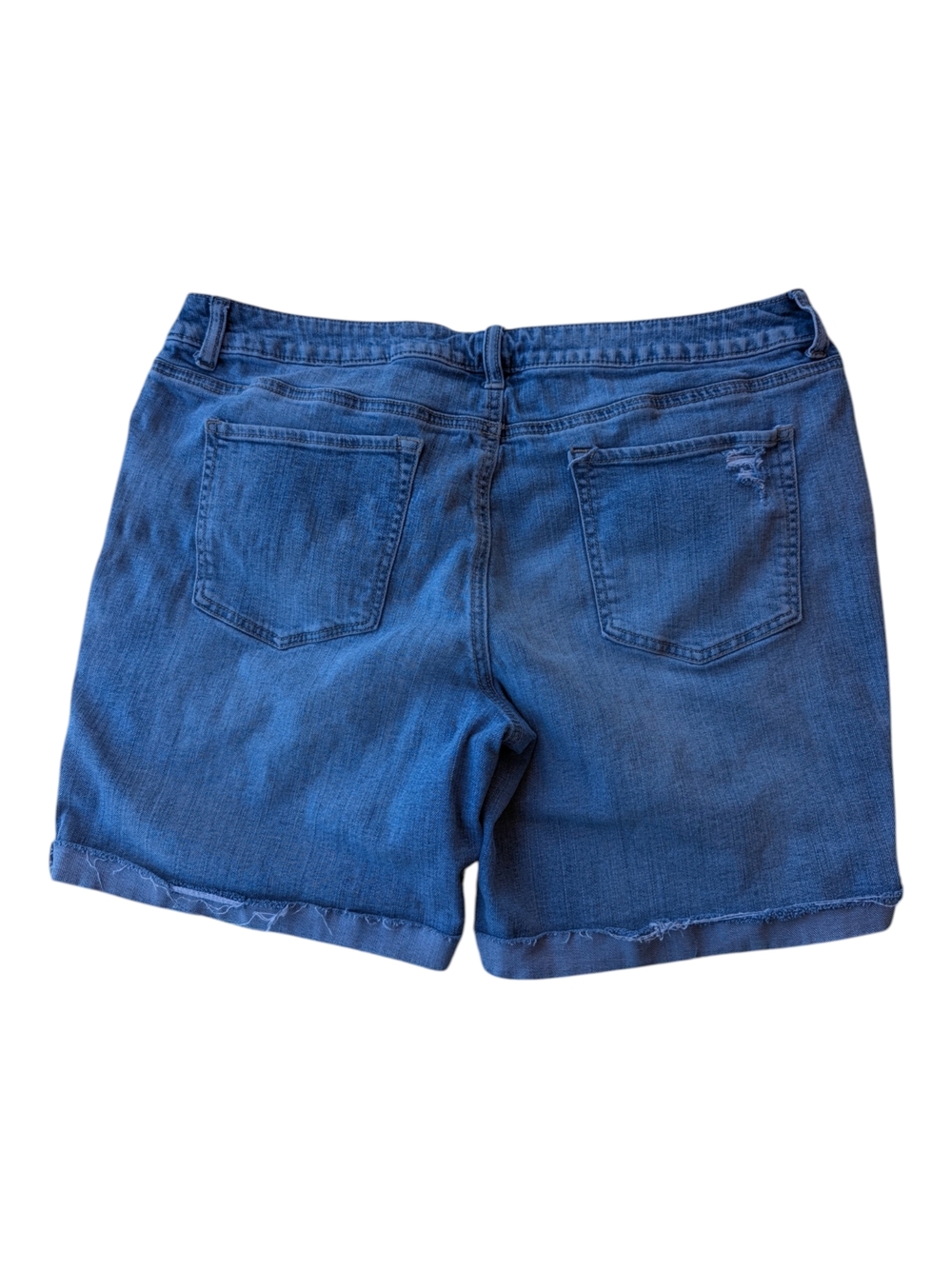 Maurices Light Blue Distressed Denim Shorts - Picture 2 of 6